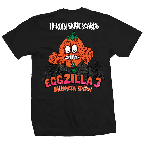 Heroin Eggzilla 3 Pumpkin Tee - Black