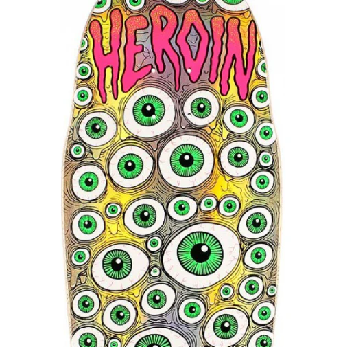 Heroin Eyeballer Holographic Shaped Skateboard Deck 10.1" - Image 2