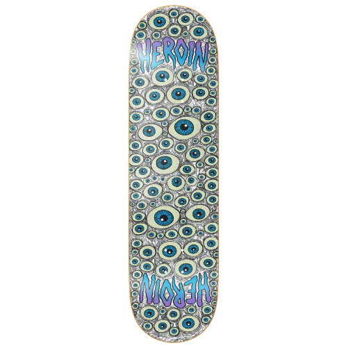 Heroin Eyes Symmetrical Skateboard Deck Holographic 8.5"