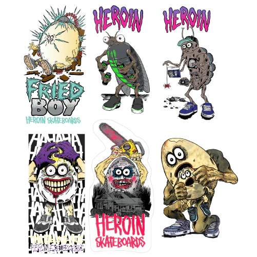 Heroin Fried Boy Stickers - Individual