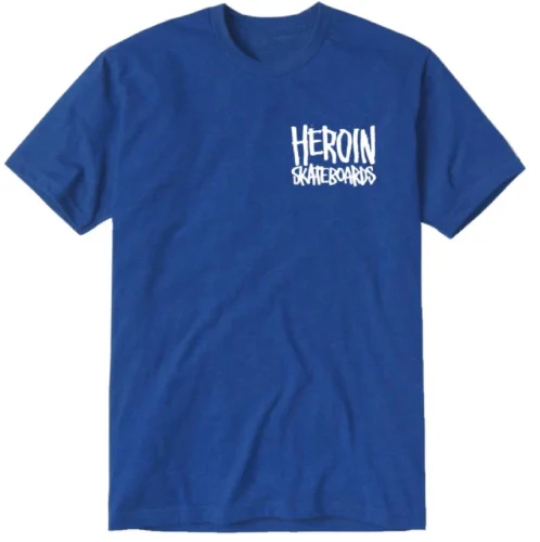 Heroin Fuck Drugs Tee - Royal Blue - Image 2