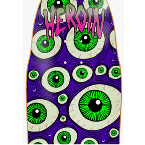 Heroin Streetballer Shaped Skateboard Deck Purple 9.625" - Image 2