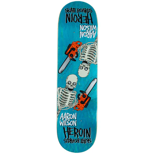 Heroin Wilson Chainsaw Skeletons Symmetrical Skateboard Deck 8.5"