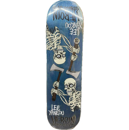 Heroin Yankou Axe Skeletons Symmetrical Skateboard Deck 8.25" - Image 2