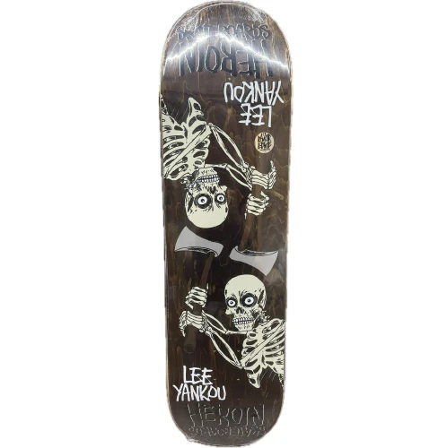 Heroin Yankou Axe Skeletons Symmetrical Skateboard Deck 8.25" - Image 3