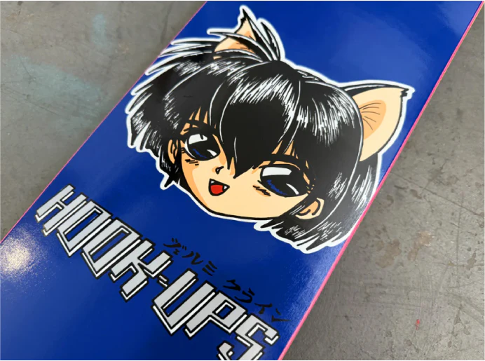 Hook-Ups 30 Years Cat Girl Skateboard Deck 7.3" - Image 3