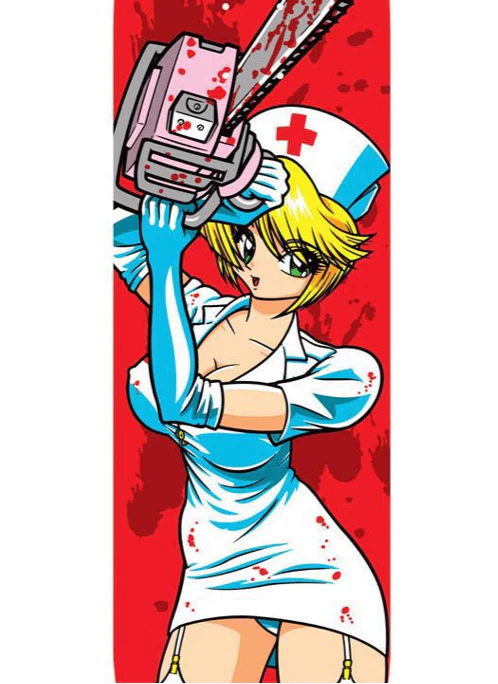 Hook-Ups Chainsaw Nurse Nikki Skateboard Deck 8.5" - Image 2