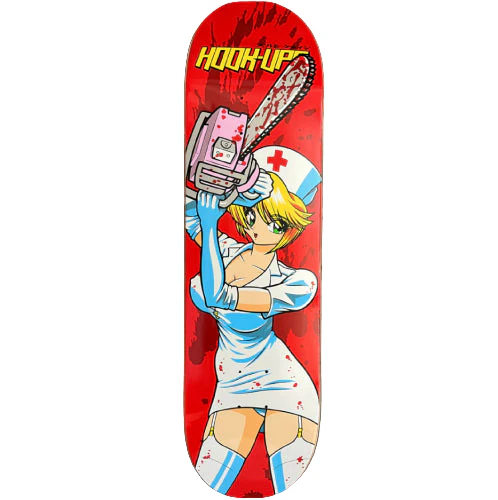 Hook-Ups Chainsaw Nurse Nikki Skateboard Deck 8.5" - Image 3