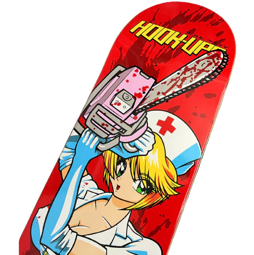 Hook-Ups Chainsaw Nurse Nikki Skateboard Deck 8.5" - Image 4