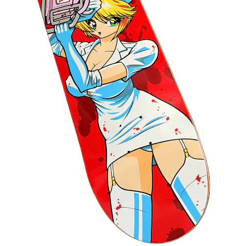Hook-Ups Chainsaw Nurse Nikki Skateboard Deck 8.5" - Image 5