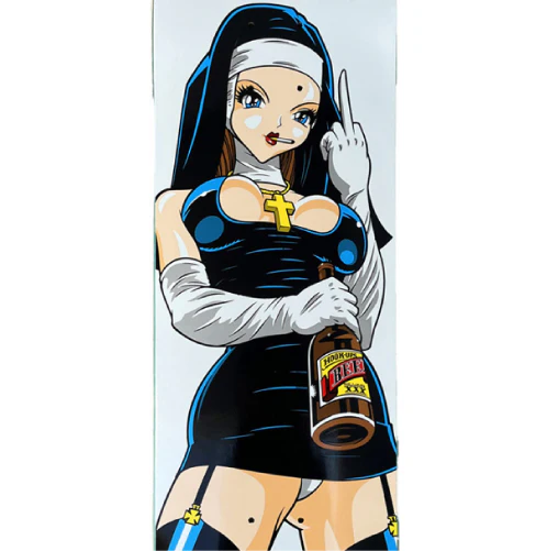 Hook-Ups Evil Nun Skateboard Deck 8.25" - Image 2