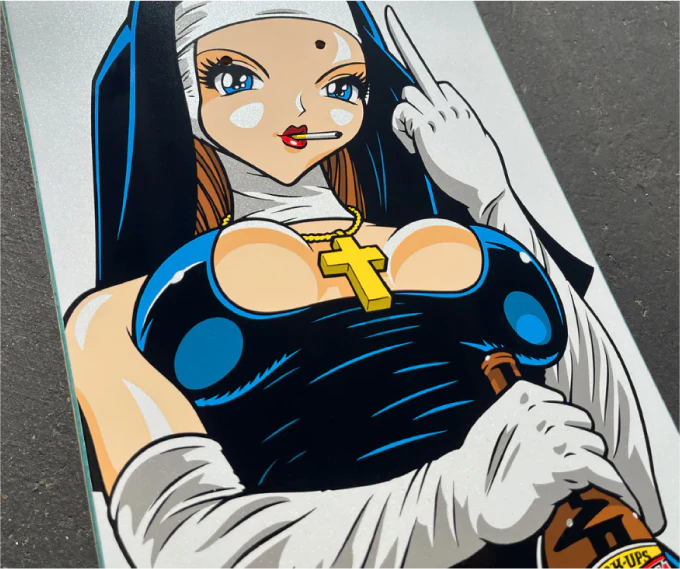 Hook-Ups Evil Nun Skateboard Deck 8.25" - Image 3