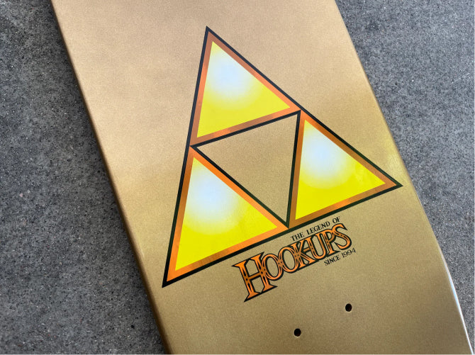 Hook-Ups Female Link Skateboard Deck Gold Dipped 8.25" - Image 7
