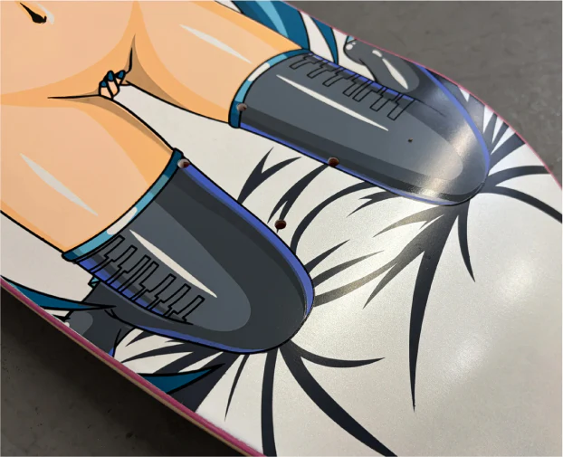 Hook-Ups Jeremy Klein Hatsune Skateboard Deck Pearl White 8.5" - Image 4