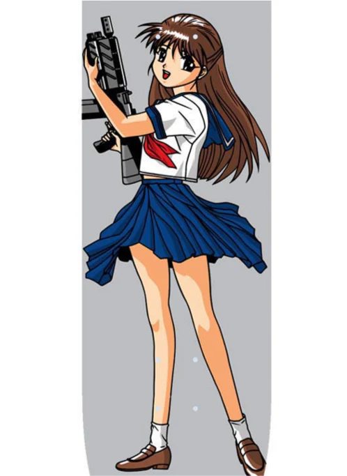 Hook-Ups Machine Gun Girl Skateboard Deck 8.25" - Image 2
