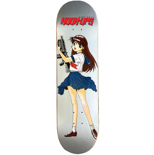 Hook-Ups Machine Gun Girl Skateboard Deck 8.25" - Image 3