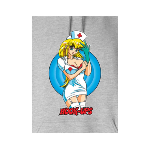 Hook-Ups Nurse Daisy Hoodie - Grey Heather - Image 2