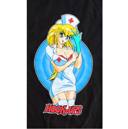 Hook-Ups Nurse Daisy Tee - Black - Image 2