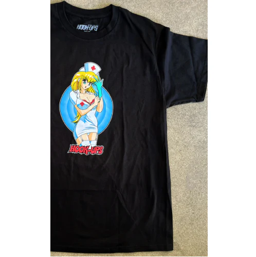 Hook-Ups Nurse Daisy Tee - Black - Image 4