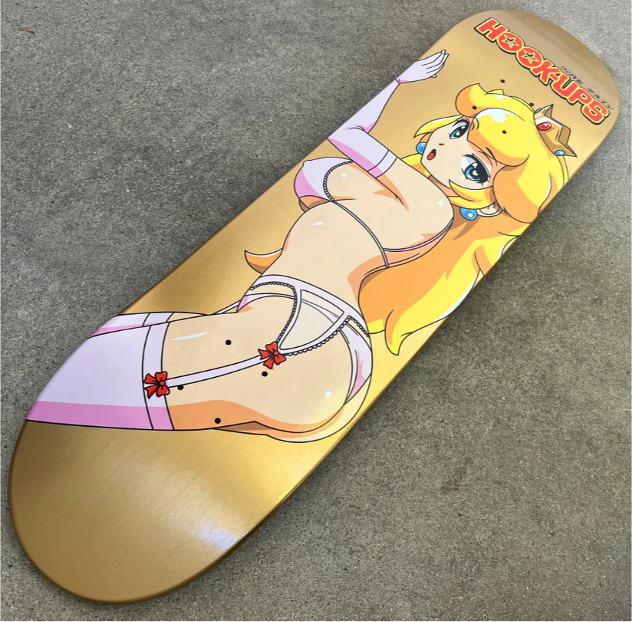 Hook-Ups Peach Special Edition Gold Foil Skateboard Deck 8.5" - Image 4