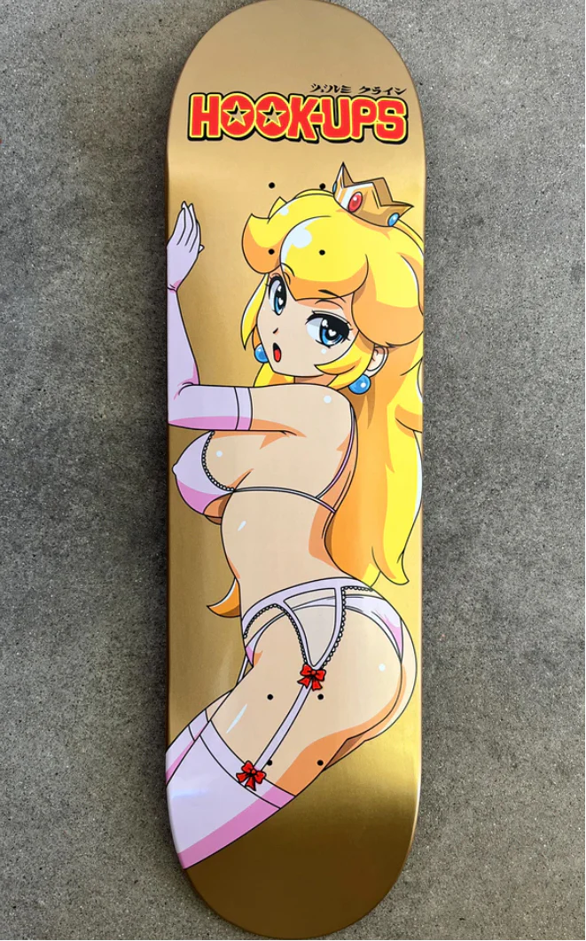 Hook-Ups Peach Special Edition Gold Foil Skateboard Deck 8.5" - Image 5