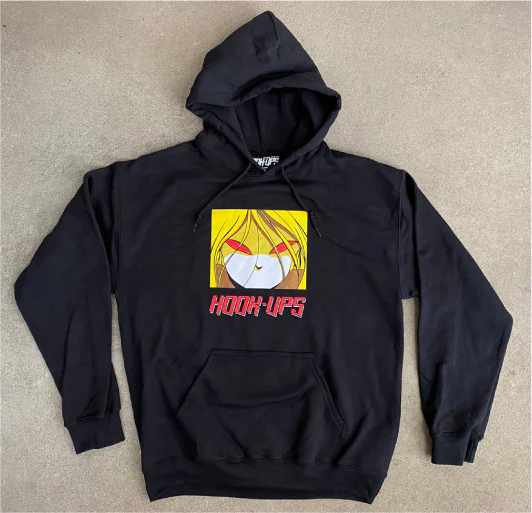 Hook-Ups Red Eyes Hoodie - Black - Image 3