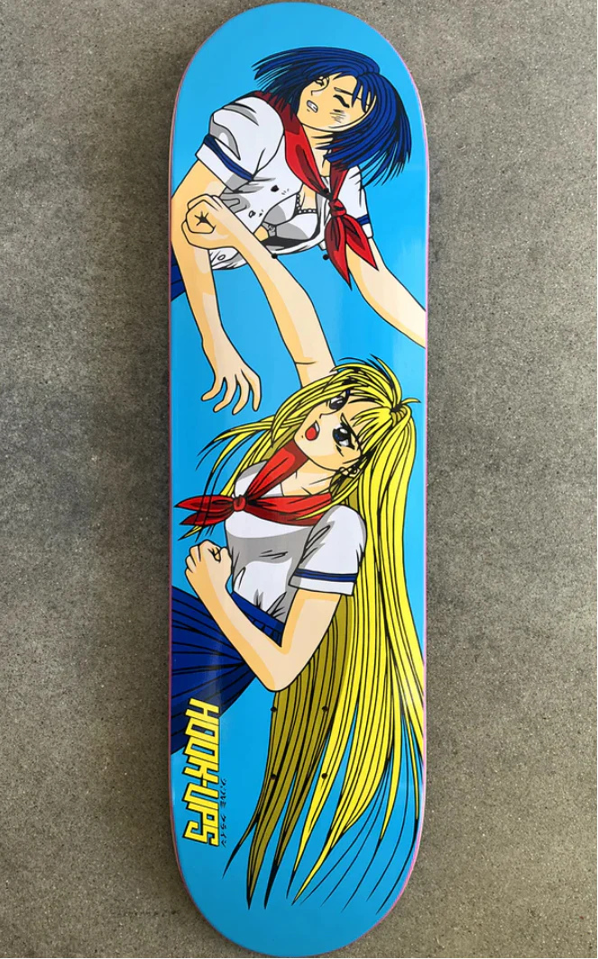 Hook-Ups School Girl Battle Skateboard Deck 8.25" - Image 3