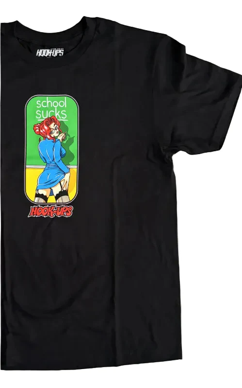 Hook-Ups School Sucks Tee - Black - Image 3