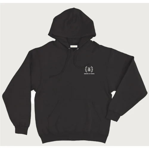 Hours Is Yours Monogram Logo Hoodie - Black