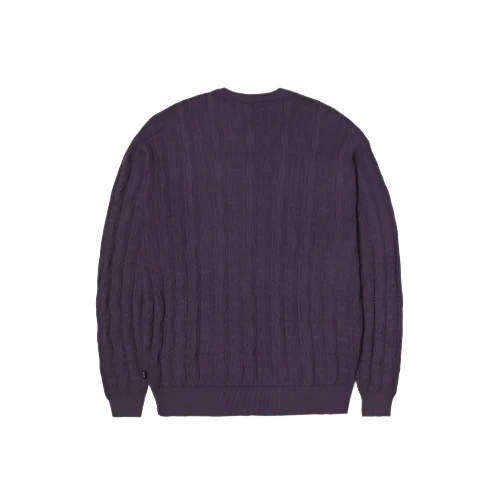 HUF Interlaced Jacquard Overdyed Sweater - Raisin - Image 3