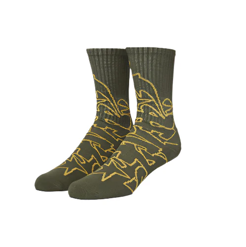 HUF Outlines Socks - Olive