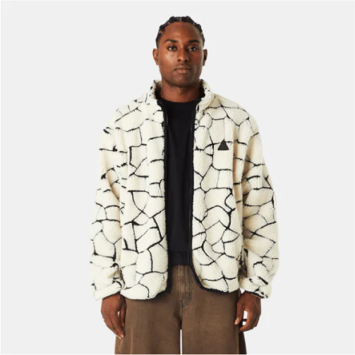HUF Quake High Pile Fleece Jacket - Natural - Image 3