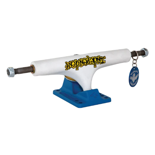 Independent Stage 4 Gonz Flat White/Blue Standard Trucks (Set of 2)