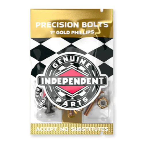 Independent Phillips Precision Bolts Hardware Gold/Black 1"