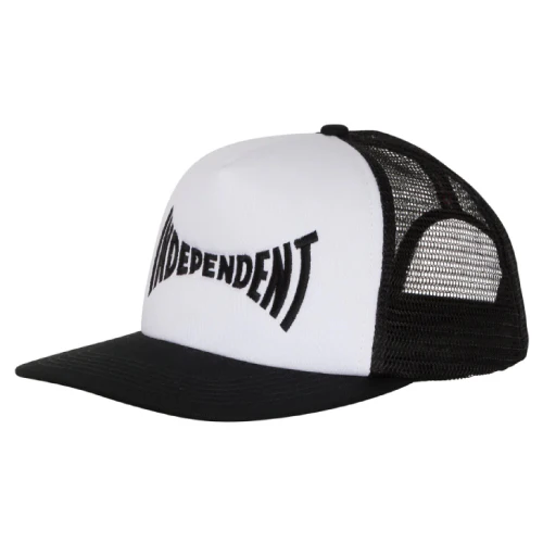 Independent Span Trucker Snapback Hat - White/Black - Image 2