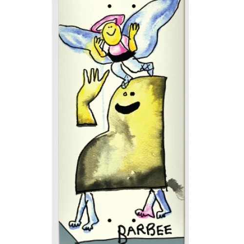 Krooked Barbee Watercolor Skateboard Deck 8.5" - Image 2