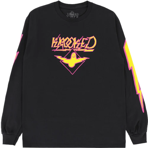 Krooked Bird Lightning Long Sleeve Tee - Black/Yellow