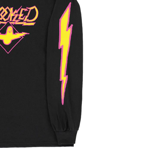 Krooked Bird Lightning Long Sleeve Tee - Black/Yellow - Image 4
