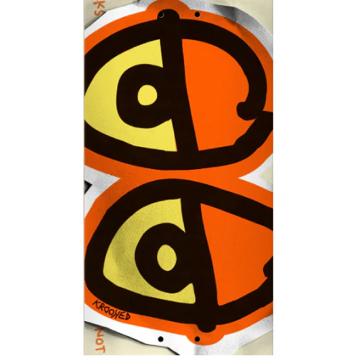 Krooked DBX Eyes Bright Orange Skateboard Deck 8.5" - Image 3