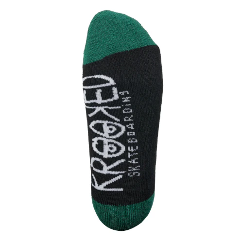 Krooked Eyes Crew Socks - Black/Green/White - Image 3