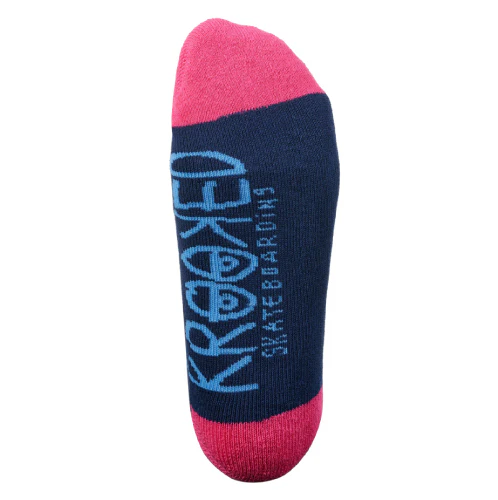 Krooked Eyes Crew Socks - Navy/Blue/Magenta - Image 3