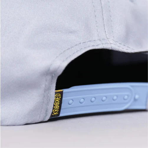 Krooked Eyes Fill Snapback Hat - Light Blue/Yellow - Image 4