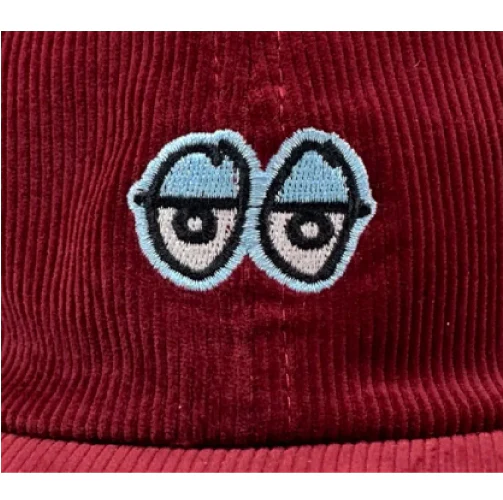 Krooked Eyes Strapback Hat - Burgundy Corduroy - Image 2