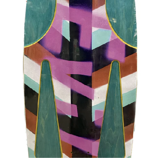 Krooked Mark Gonzales Evil Beamer Coupe Skateboard Deck Teal Veneer 10.75" - Image 2