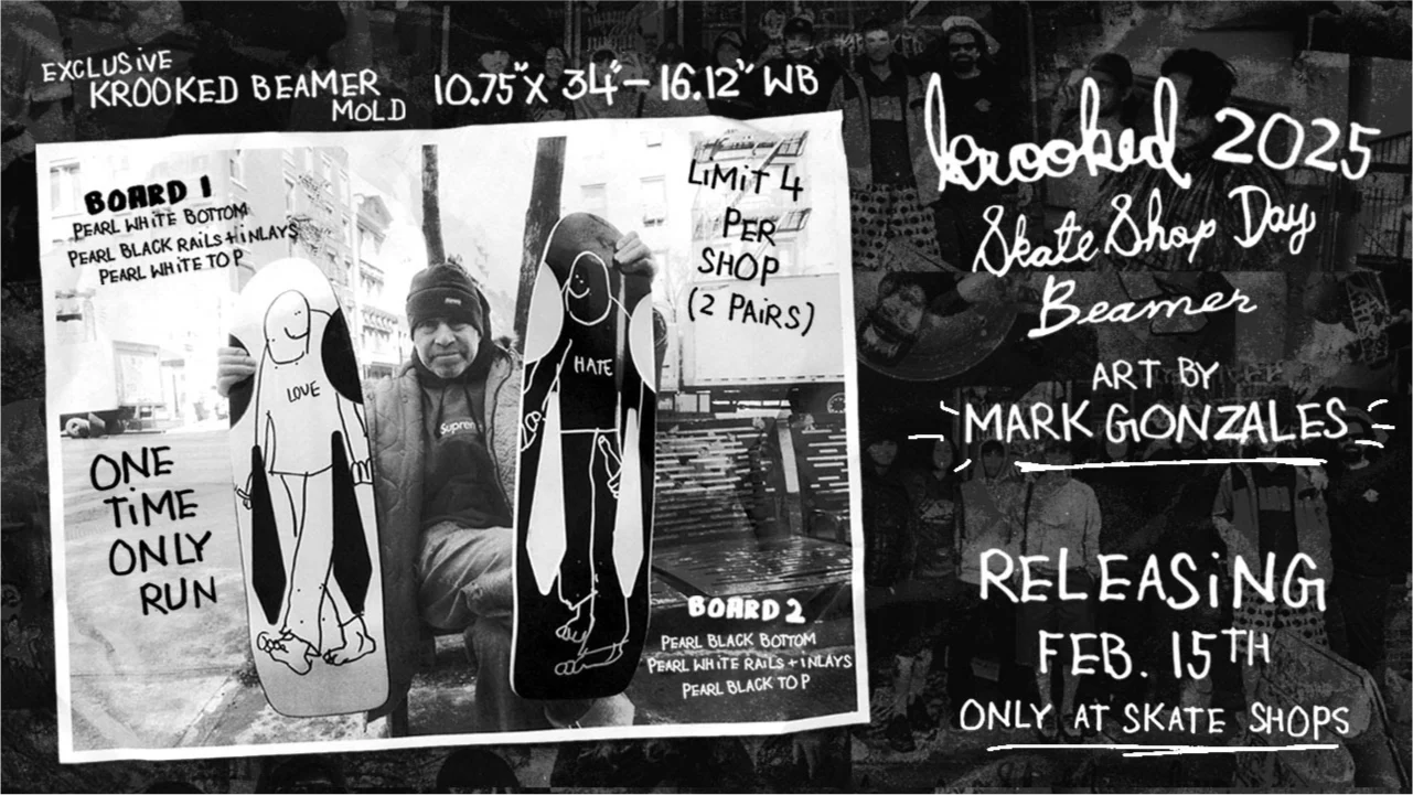 Krooked Mark Gonzales SSD25 Hate Beamer Skateboard Deck 10.75" - Image 13