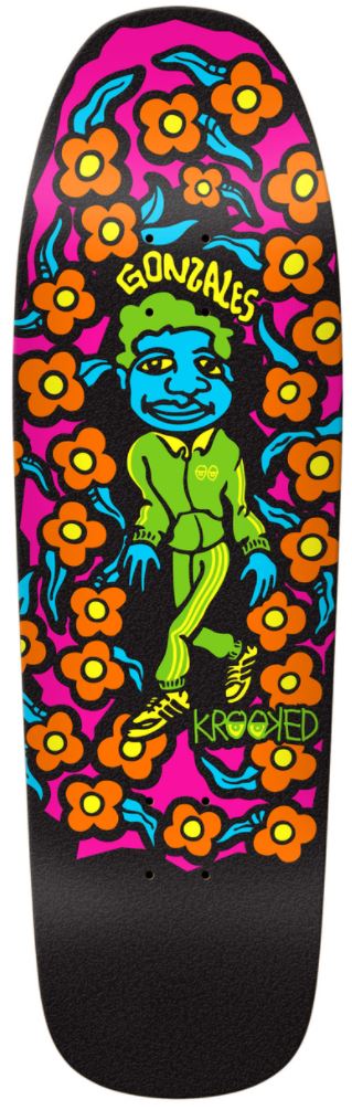 Krooked Mark Gonzales Pro Sweatpant Blacklight Shaped Skateboard Deck 9.81"