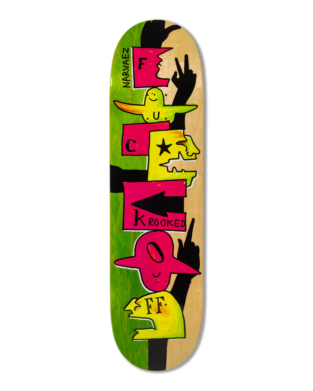 Krooked Narvaez F-Off Skateboard Deck 8.38" - Image 3