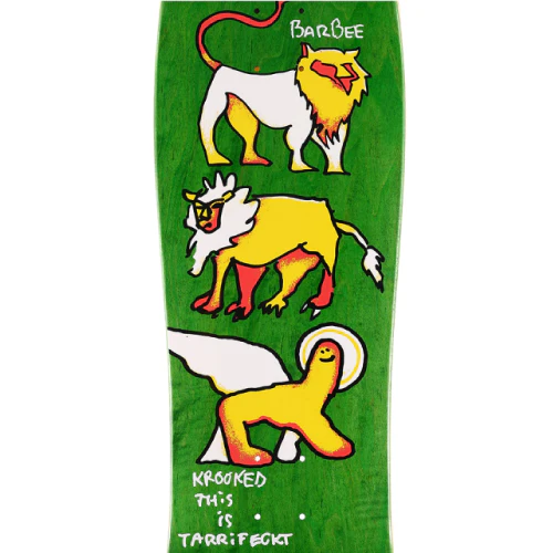 Krooked Ray Barbee Pride Shaped Skateboard Deck Green 9.5" - Image 2