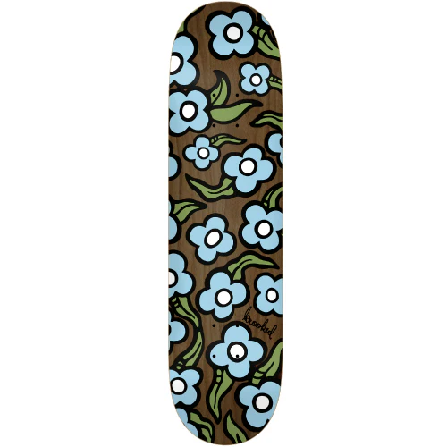 Krooked Team Wild Style Flowers Skateboard Deck Brown 8.5"