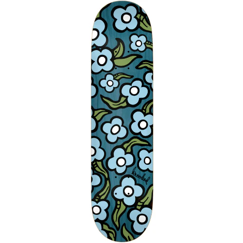 Krooked Team Wild Style Flowers Skateboard Deck Blue 8.5"